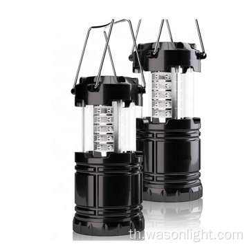 โรงงานราคาถูก 30 ปี 145 Lumens Super Bright Hanging Hanging Portable Telescopic LED Camping Lantern Flashlights ขับเคลื่อนโดยแบตเตอรี่ AA